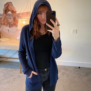 Hooded Waffle Texture Sweater